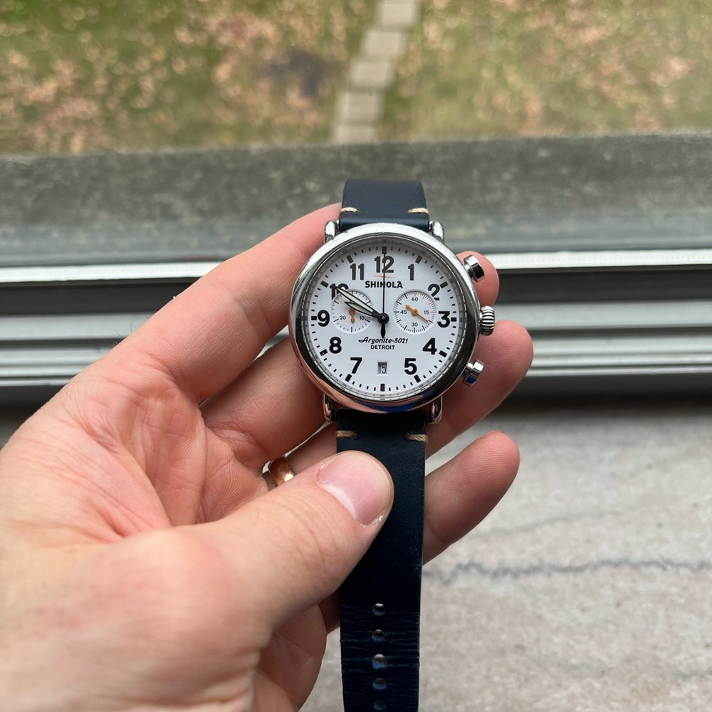 Shinola chronograph white dial 41MM
